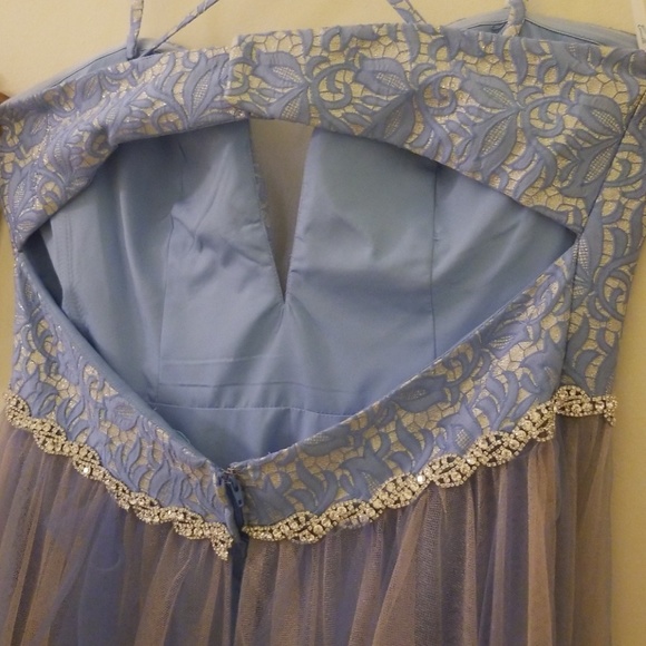 Light Blue Embellished Evening Dress - Picture 6 of 8